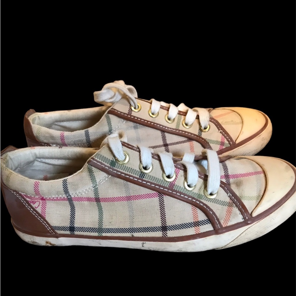 COACH Tattersall Plaid Sneakers Size 7